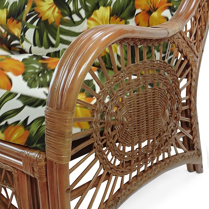 Malibu Lounge Loveseat Sofa Natural Rattan Wicker Handmade Design