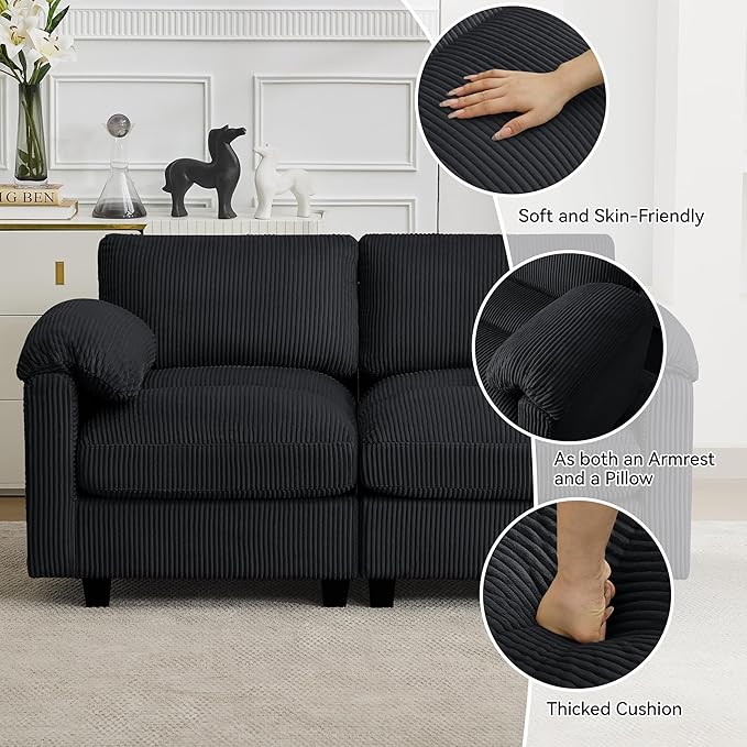 114'' Sectional 4 Seater Couch, Oversized Modular Couches