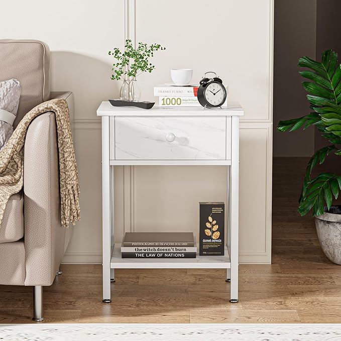 VECELO Nightstands Set of 2, Modern Bedside End Tables, Night Stands