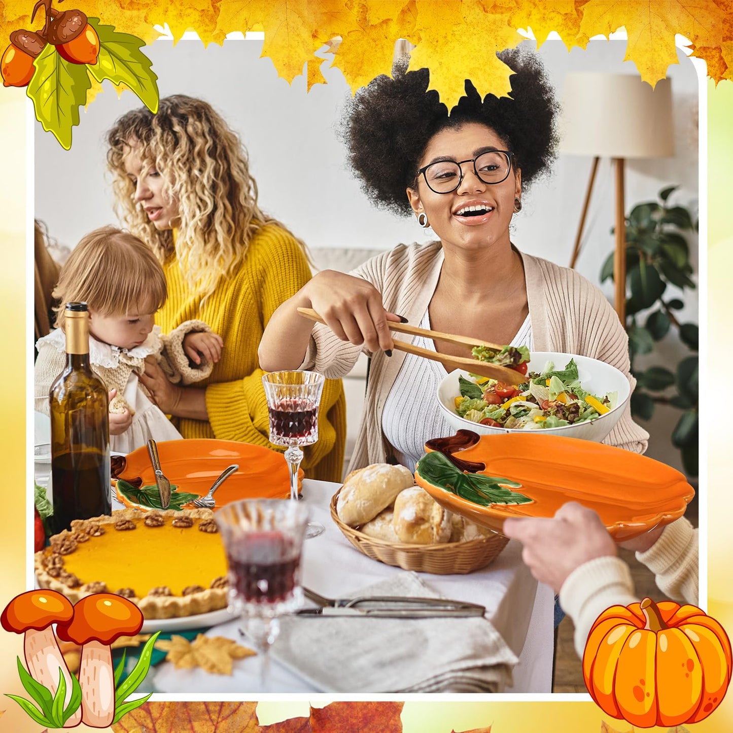 FillTouch 8 Pcs 5.91'' Ceramic Pumpkin Plates Fall Candy Dishes Platters Harvest Serving Bowl for Halloween Autumn Party Supplies Dinnerware(Orange)