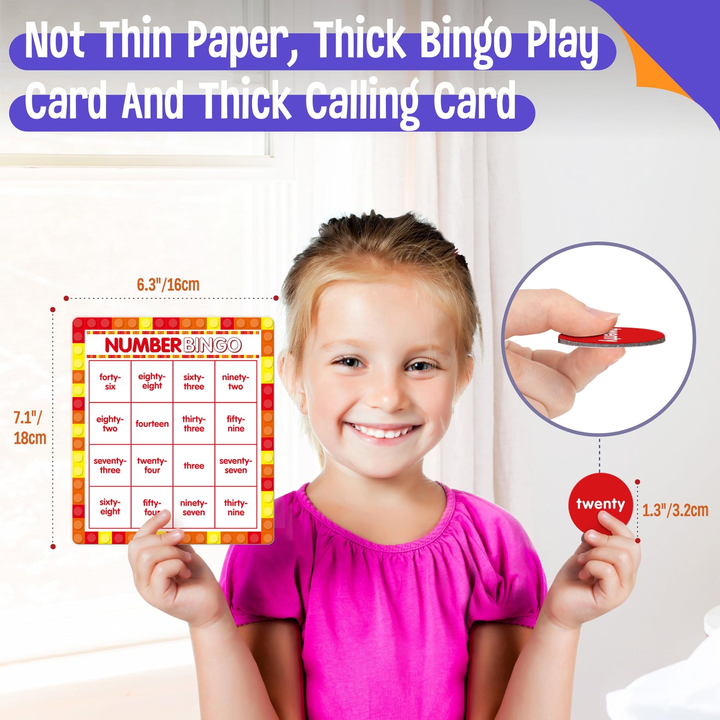 SpriteGru Number Bingo Game, Number 1-100 Bingo Board Game Learn & Count to Read 2 Versions Number Recognition Game for Kids 5-12, Perfect for Classroom & At Home