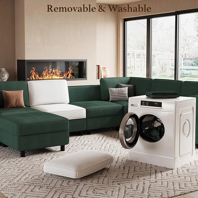 Belffin 114.2" 8 Seats Modular Sectional Sofa U Shaped Couch