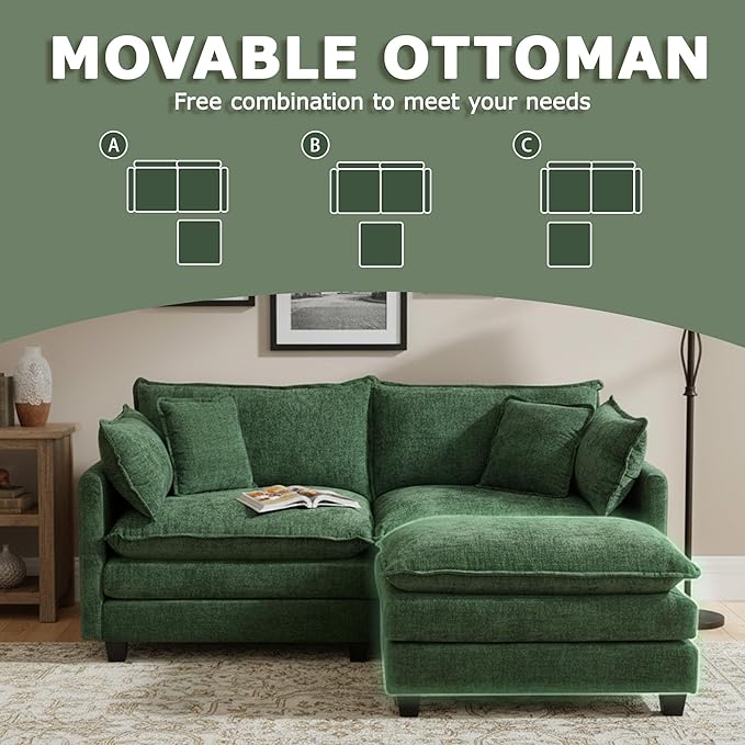 78” Modular Sectional Sofa, L Shaped Cloud Couch