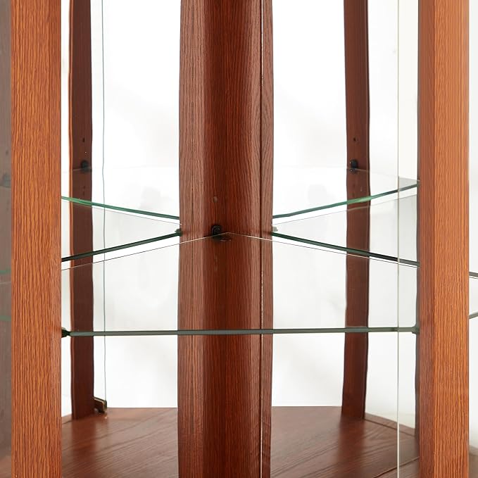 Corner Curio Cabinet, 150lbs Heavy Duty Glass Display Cabinet