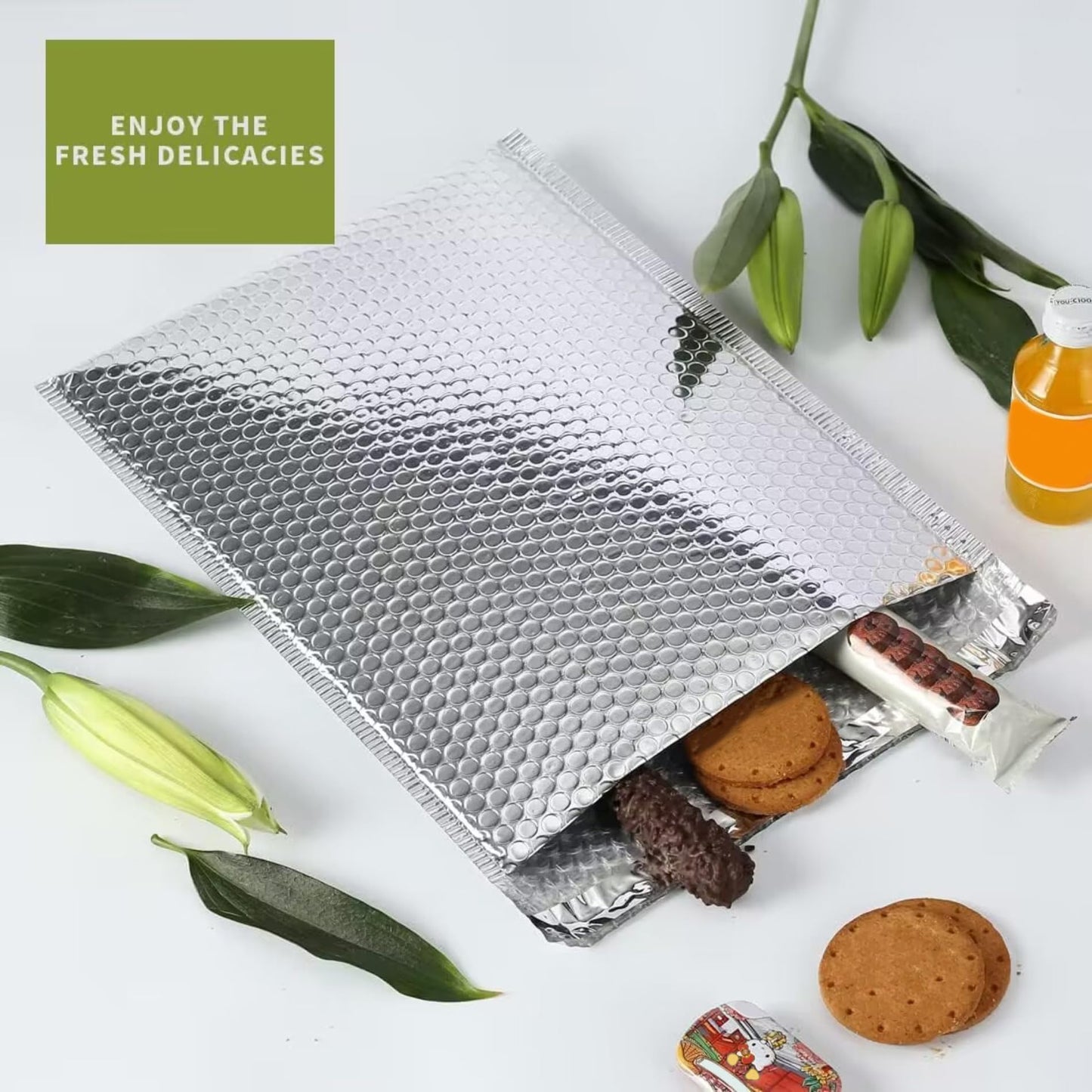 QIQIDAI Thermal Bubble Mailer 13.75 x 10.5 Inch, Pack of 10 Cool Bubble Mailers,Insulated Mailers for Cold Shipping, Waterproof Foil Mailing Envelopes,Insulated Shipping Bags for Food,Perishables