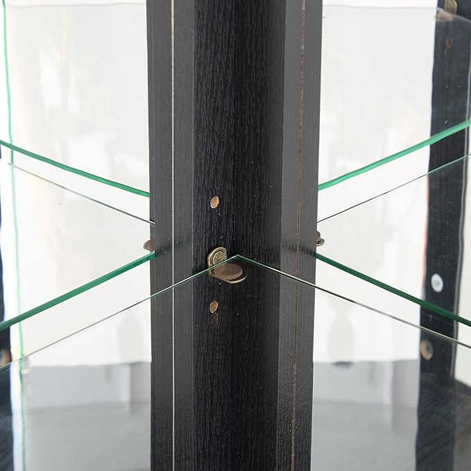 Corner Curio Cabinet, 150lbs Heavy Duty Glass Display Cabinet