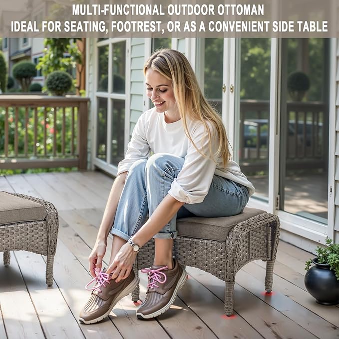 Belord 5 Piece Swivel Rocker Glider Outdoor Chairs Set of 2