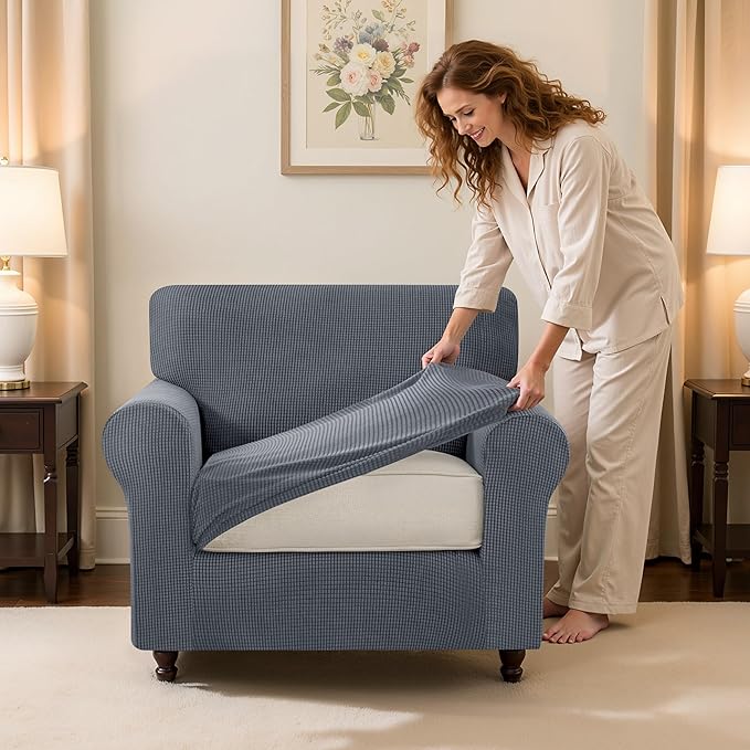 SUBRTEX 3 Pieces Stretch Sofa Slipcover Sets Couch Cover Sets Backrest Cushion