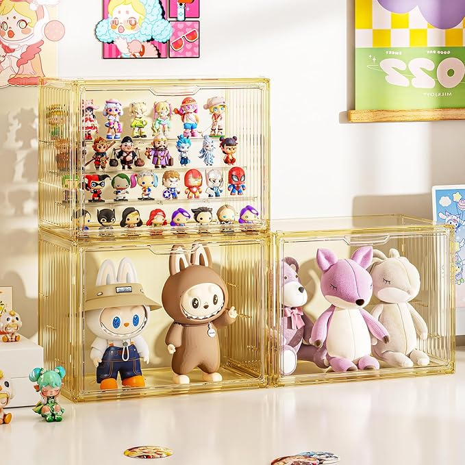 Clear Yellow Acrylic Figure Display Case