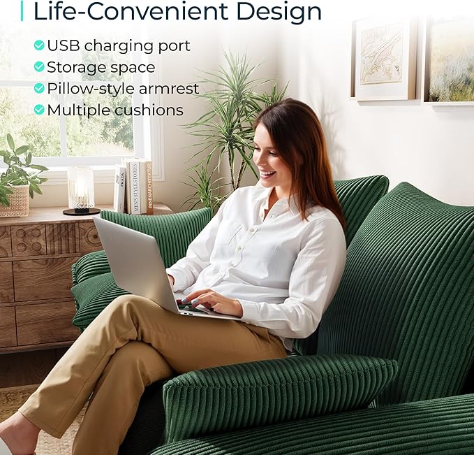 LINSY HOME Sectional Loveseat Sofa