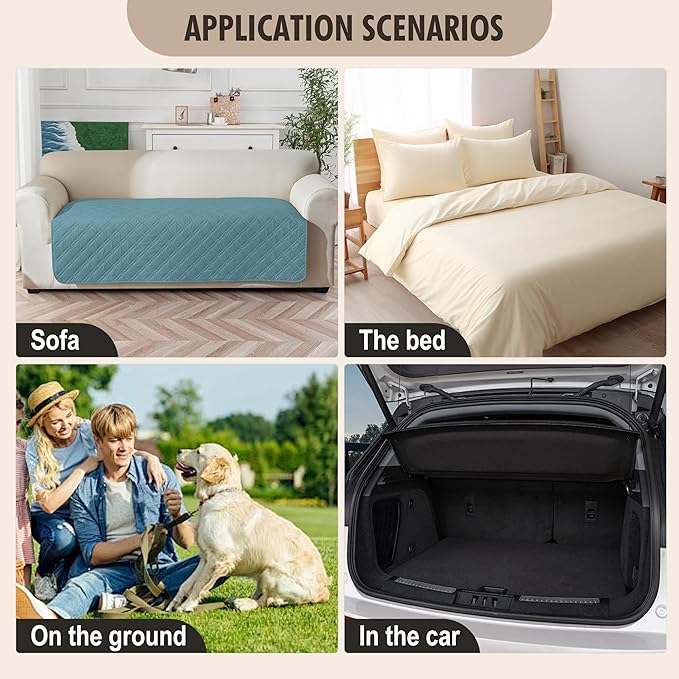 Genina Waterproof Couch Cover, Washable Anti-Slip 67 inch Sofa Covers