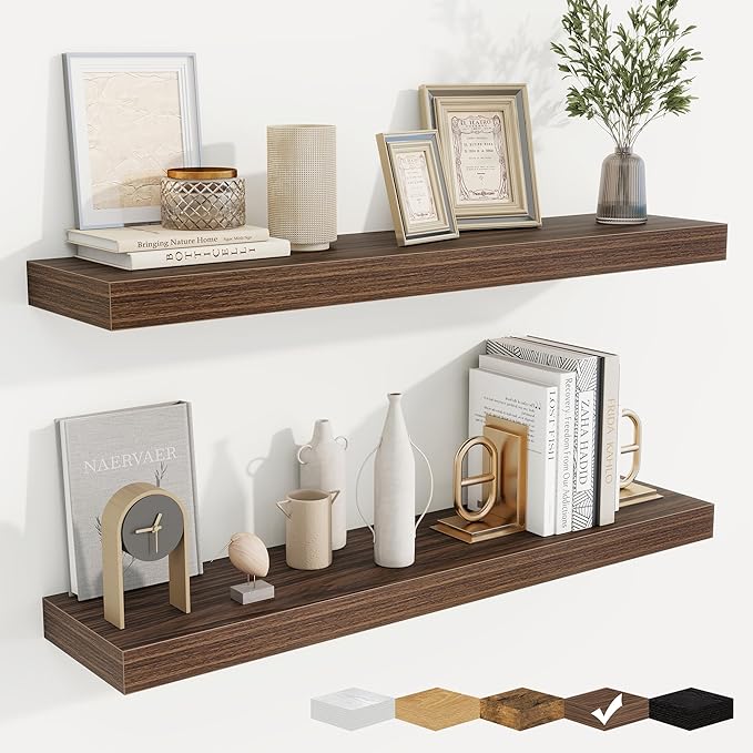 fuqing Floating Shelves for Wall, Wall Mounted Wood Floating Shelf