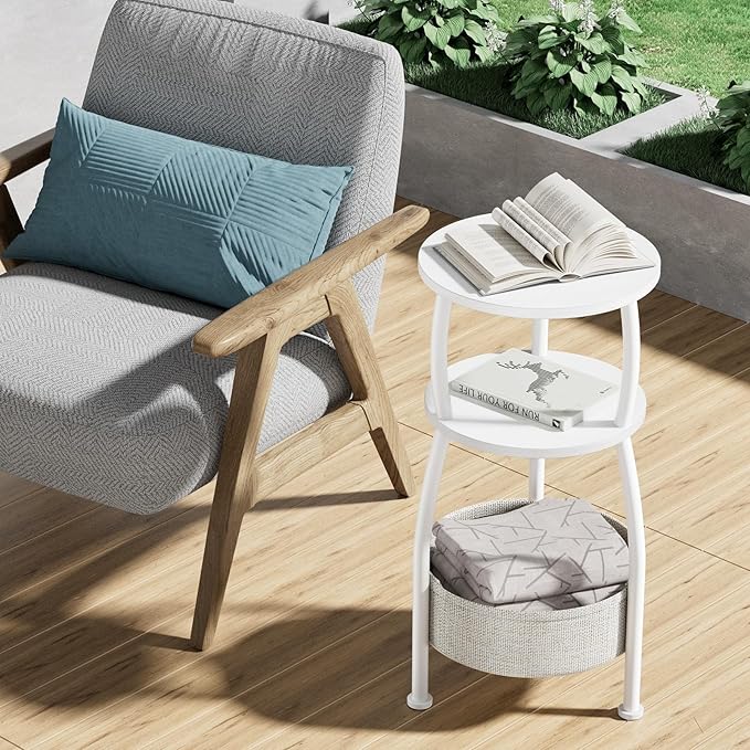 Small Round Side Table for Living Room
