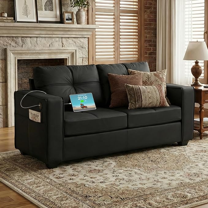 TYBOATLE 65" Faux Leather Loveseat