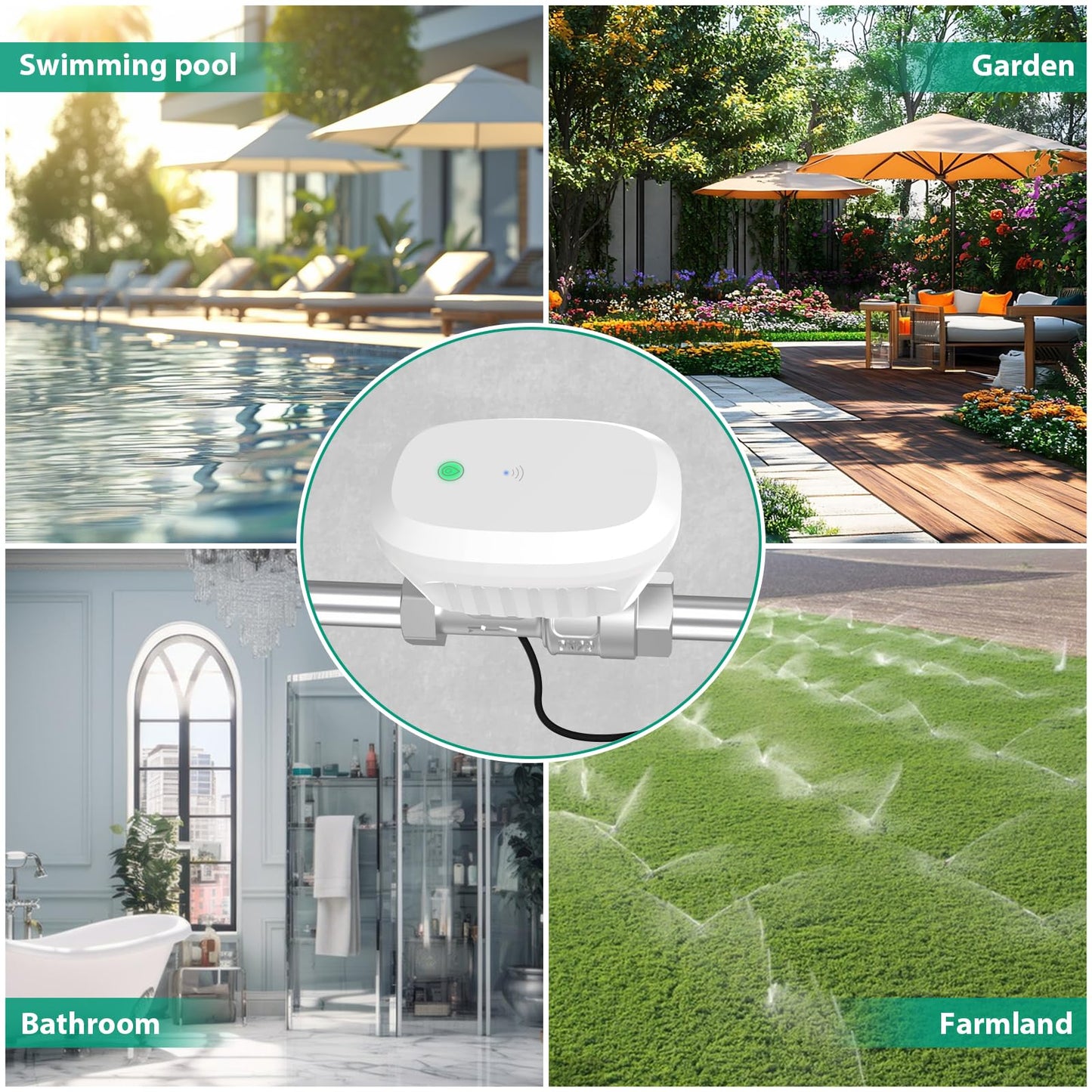 FRANKEVER DN20 Smart Water Valve 3/4 Smart Water Management System WiFi Remote Control Faucet Timer for Hose, Sprinkler Water Timer Auto Watering for Plants ,Compatible with Alexa,Google (DN20(3/4"))