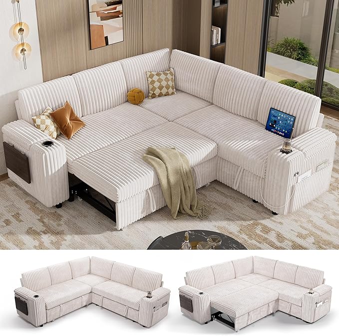 Vipbear 86" Modular Sectional Sleeper Sofa
