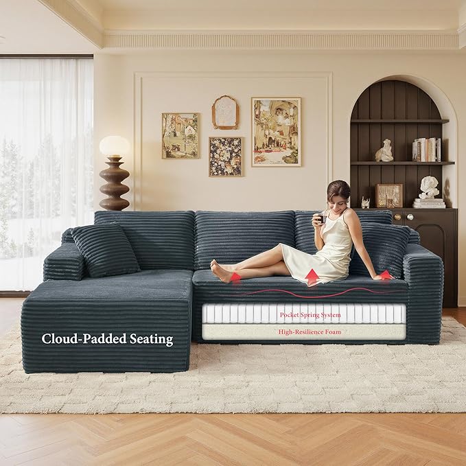 96" Sectional Couches for Living Room Cloud Couch Sofa