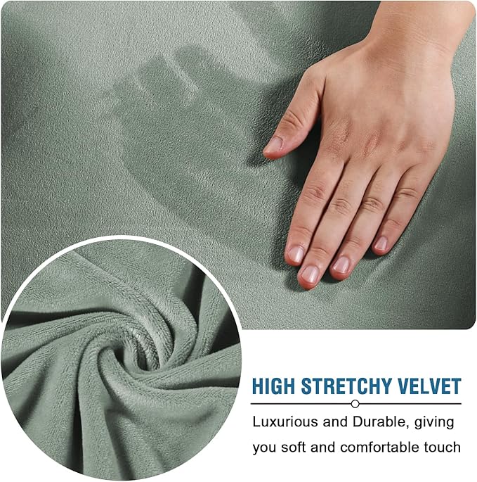H.VERSAILTEX Velvet 4 Piece High Stretch Sofa Slipcover Cover Furniture
