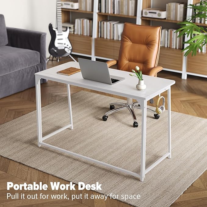WOHOMO Folding Desk, 47.2" Foldable Computer Desk