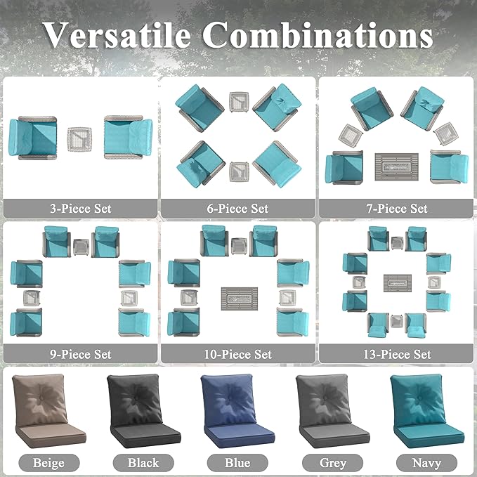 2-Seat Modern Patio Furniture Set