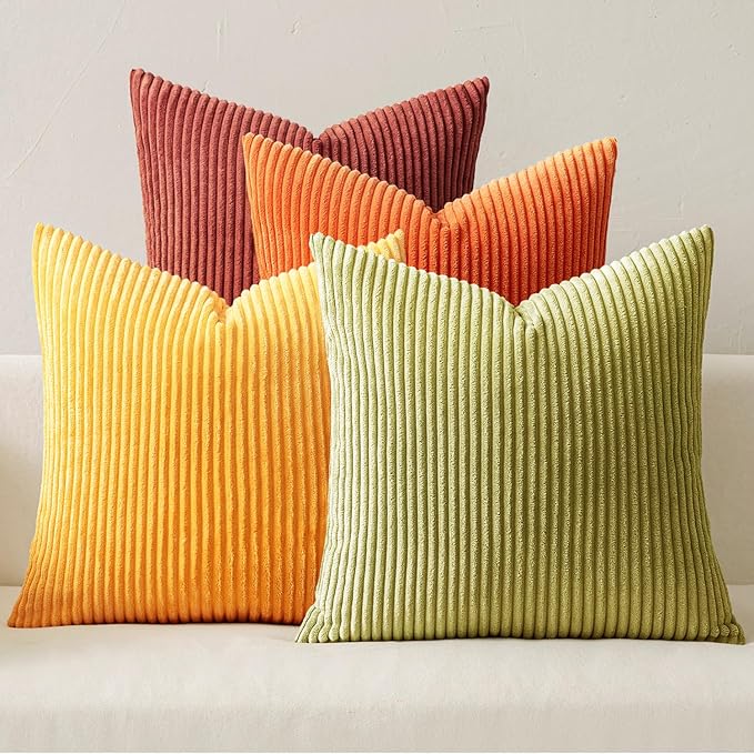 MIULEE Decorative Throw Pillow Covers 18x18 Inch Set of 4, Vibrant Cushion