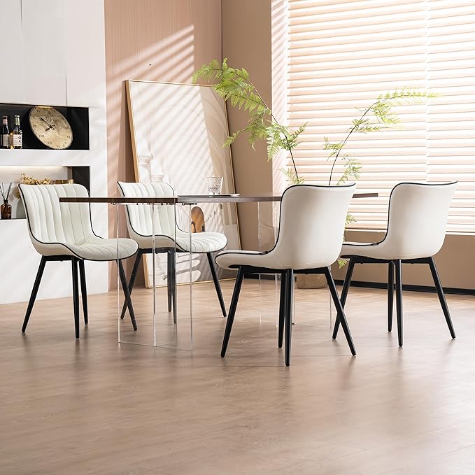 YOUNUOKE Mid-Century Modern Dining Chairs Set of 2, Armless Accent Chair