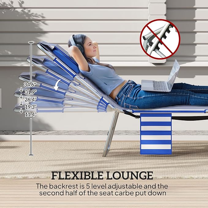 Outsunny Chaise Lounge Chair Outdoor Set of 2