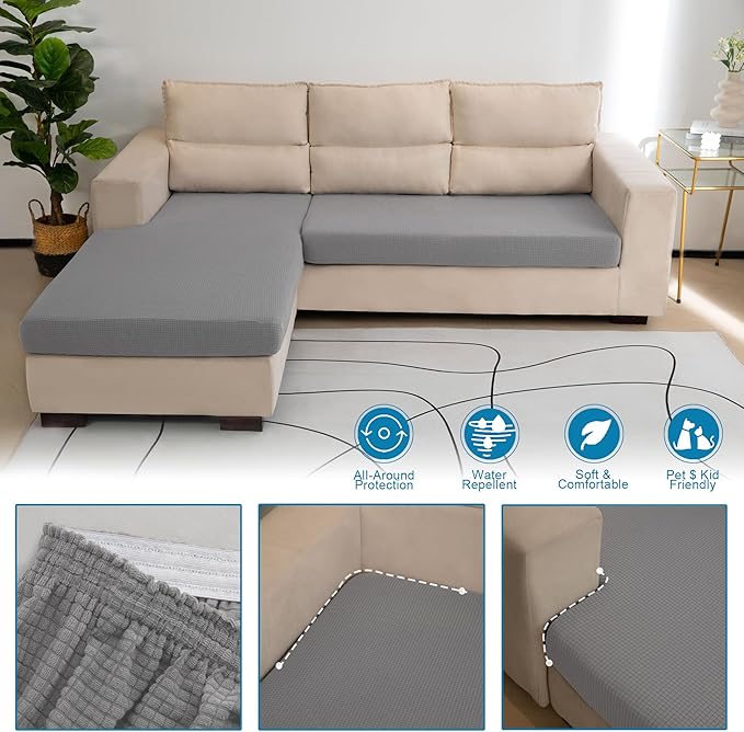 Water Repellent Couch Cushion Cover Loveseat Cover, Stretch Sectional Sofa Seat