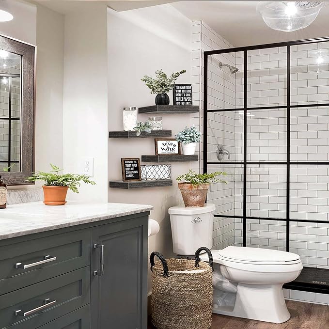 QEEIG Floating Shelves for Wall Bathroom Shelf Bedroom Kitchen Living Room