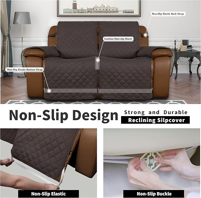 Easy-Going Loveseat Recliner Cover, Reversible Couch Cover