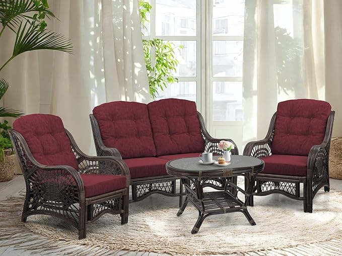 Malibu Lounge Living Accent Armchair Natural Rattan Wicker Handmade Design