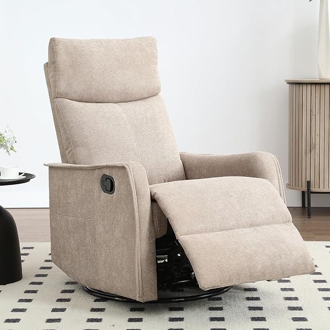 Trustyue Swivel Rocker Recliner Chair, 360° Swivel Recliner