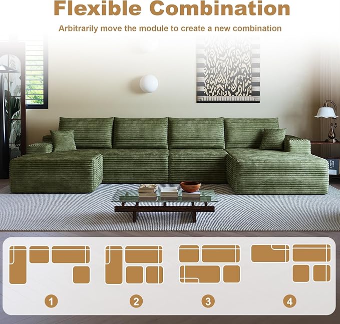 136" Sectional Couches for Living Room Cloud Couch Sofa