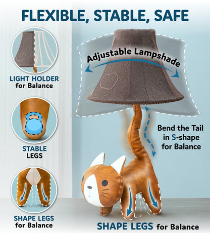 Cat Lamp for Girls Bedroom - 20", Animal Lamp for Kids Room - Cute Christmas Gifts, Birthday Gifts for All Ages: Toddler Boys, Children, Grandkids 3 4 5 and Up Years Old, Sister, Brother, Sibling