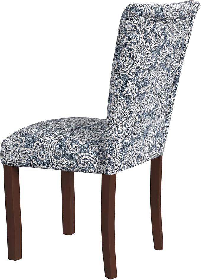 HomePop Classic Parsons Dining Chair -Denim Jacobean Print