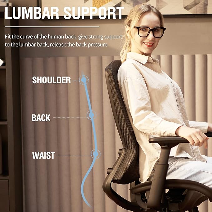 ELABEST Ergonomic Mesh Office Chair, Comfy Computer Desk Chair