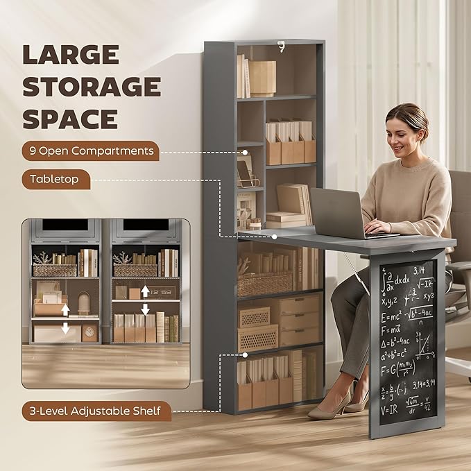 HOMCOM Fold-Out Convertible Writing Table, Computer Desk