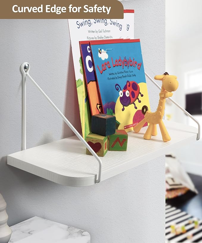 Afuly White Shelves for Wall, Floating Shelf Bathroom, Wall Mounted Shelves for