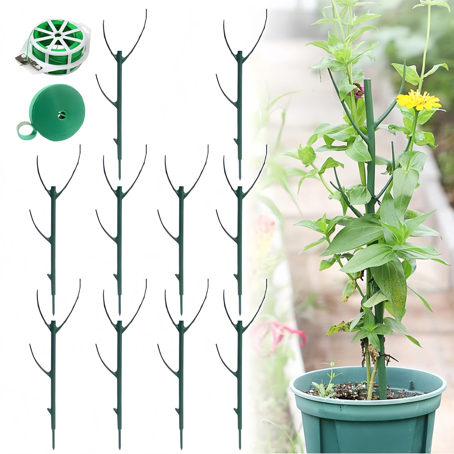 Stackable Monstera Plant Support, Garden Plant Support Stakes for Indoor Outdoor Plants, Climbing Plant Support Structures Plant Holder Stick Moss Pole for Support Tall Potted Plants (10 Pack)