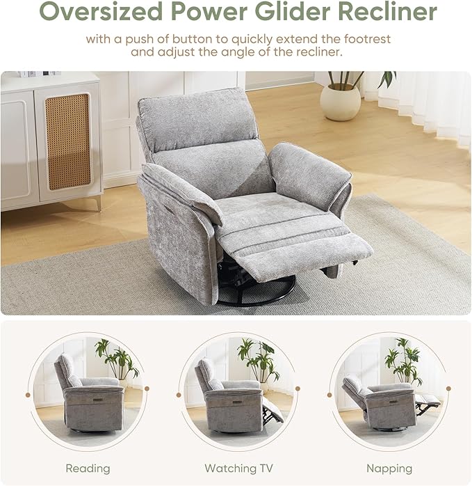 Power Swivel Rocker Recliner, Glider Recliner Nursery Chair