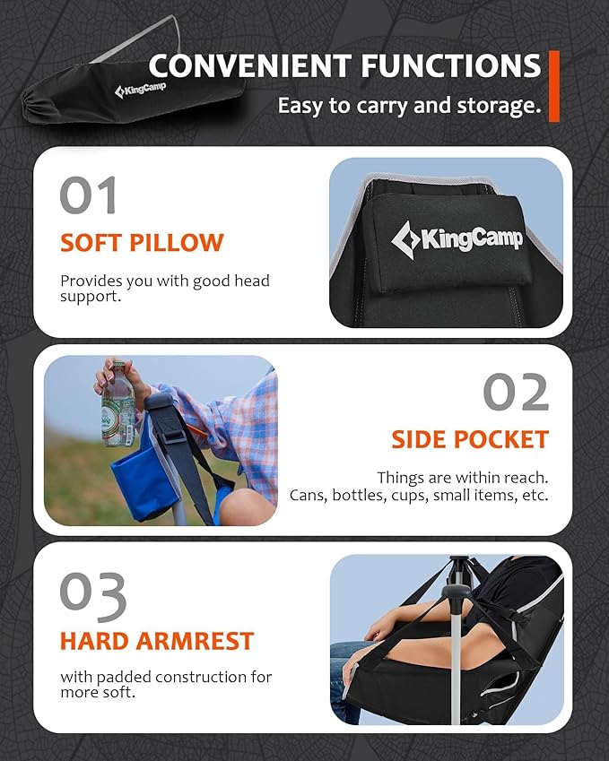KingCamp Hammock Camping Chair, Swinging Portable Camp Chairs