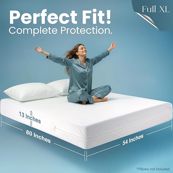 Utopia Bedding Waterproof Mattress Protector Full XL Size, Zippered Mattress