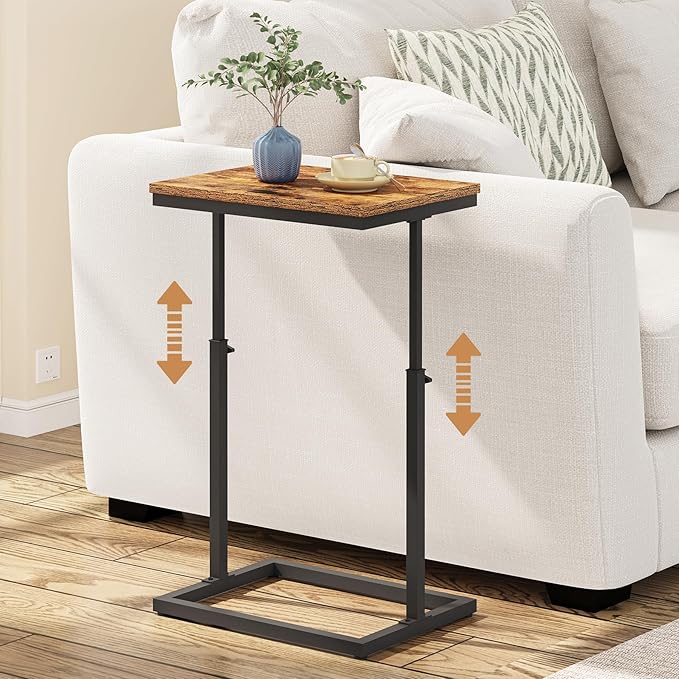 TUTOTAK End Table, Side Table, Tall Couch Table, Sofa Table, Living Room