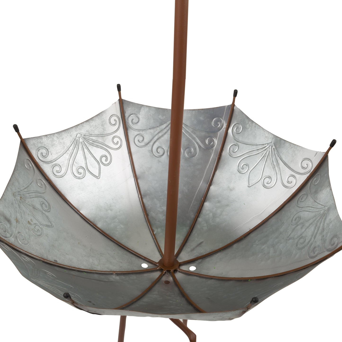 Alpine Corporation 36" Tall Outdoor Rustic Upside Down Umbrella Garden Stake and Planter
