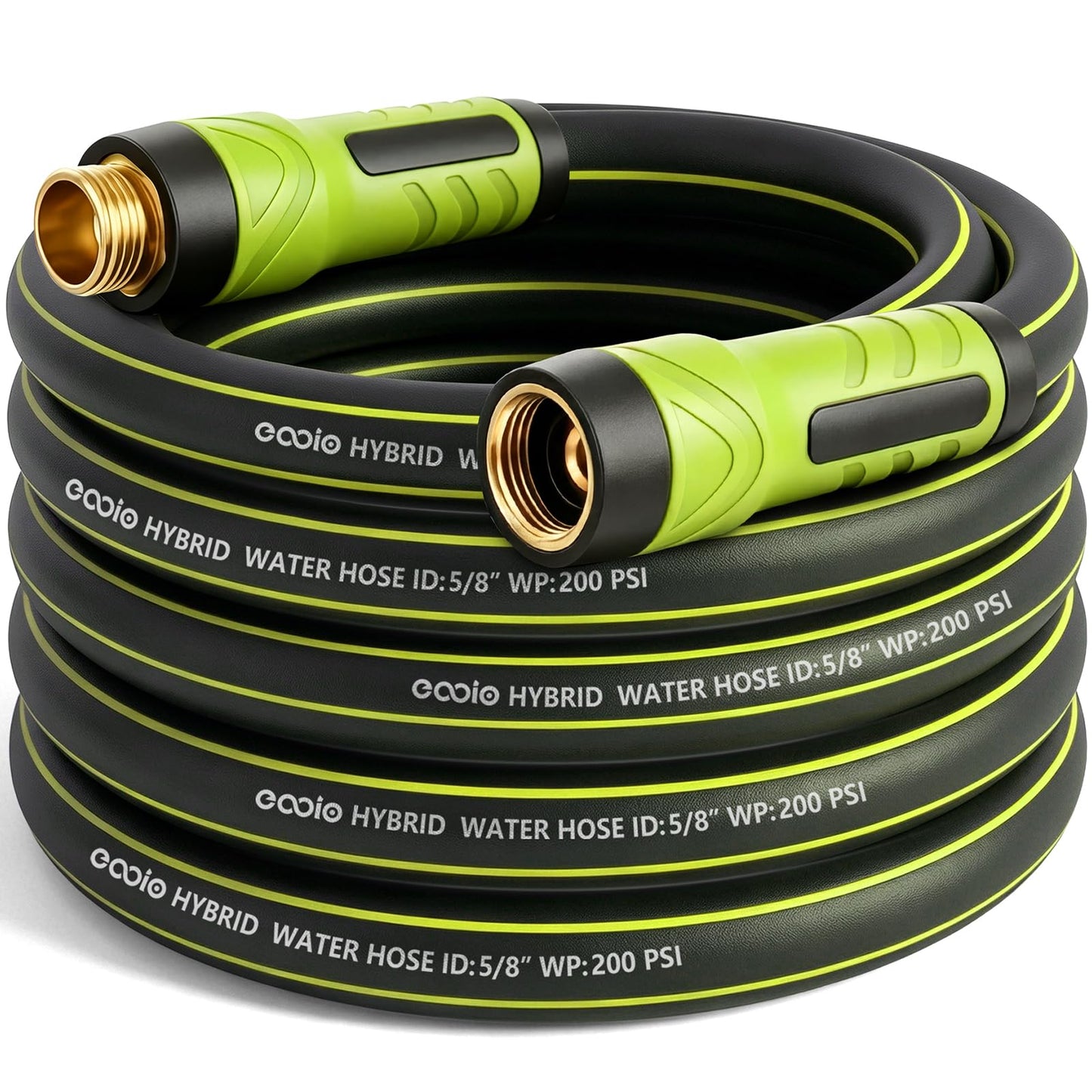 Garden Hose 25ft x 5/8", Heavy Duty Water Hose, Flexible and Durable, Kink Resistant Lightweight Hybrid Hose, Leakproof Yard Hose with Male to Female Fittings