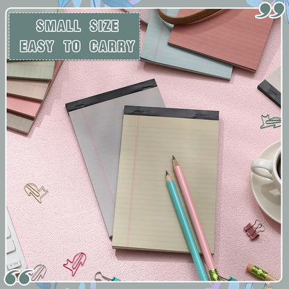 Lincia 24 Pcs 12 Pcs 5" x 8" Small Legal Pads Colored Lined Note Pads Narrow Ruled Writing Notepads 50 Sheets Per Micro Paper Notebook Lined and Perforated for College Office Supplies (Fresh Colors)