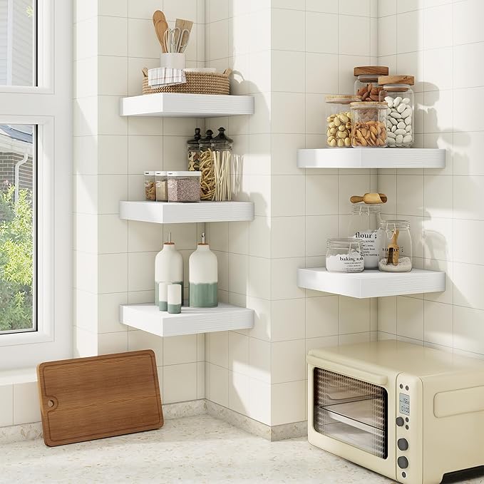 fuqing Floating Shelves for Wall, Wall Mounted Wood Floating Shelf