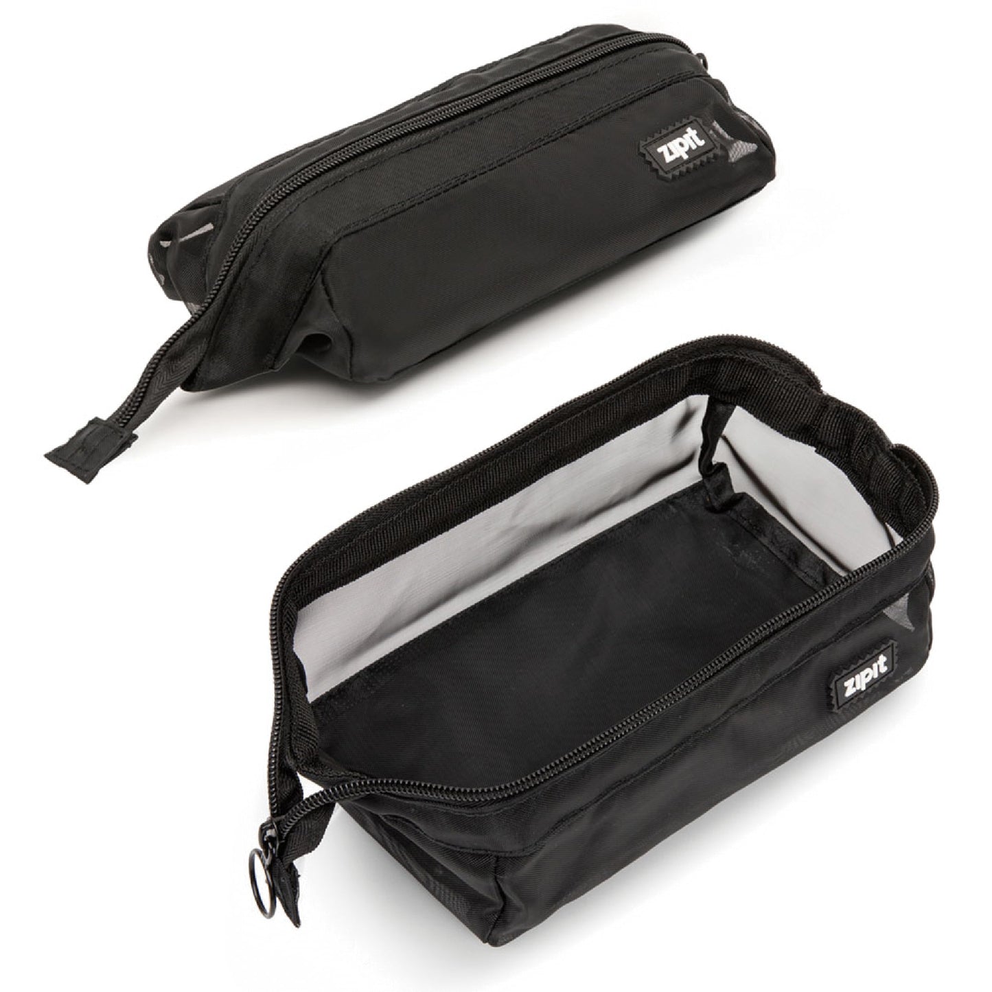 ZIPIT: Lenny Pencil Case - Mesh Black - Large Storage Capacity Zipper Pouch, Makeup-Stationery Bag, School-Travel, Washable Quick Dry, Kid-Teen-Adult