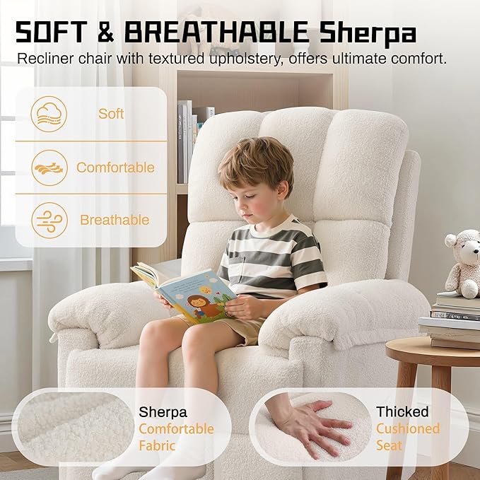 Korser Recliner Chair, Swivel Rocker Recliner Chair