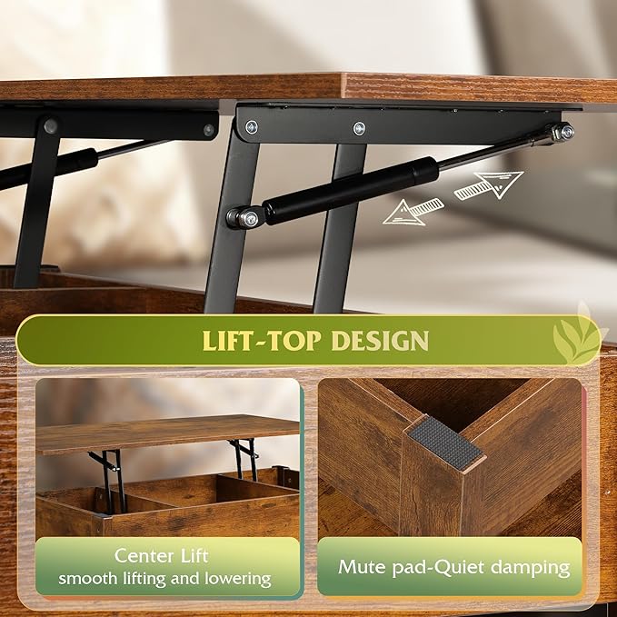 WLIVE Coffee Table, Lift Top Coffee Table